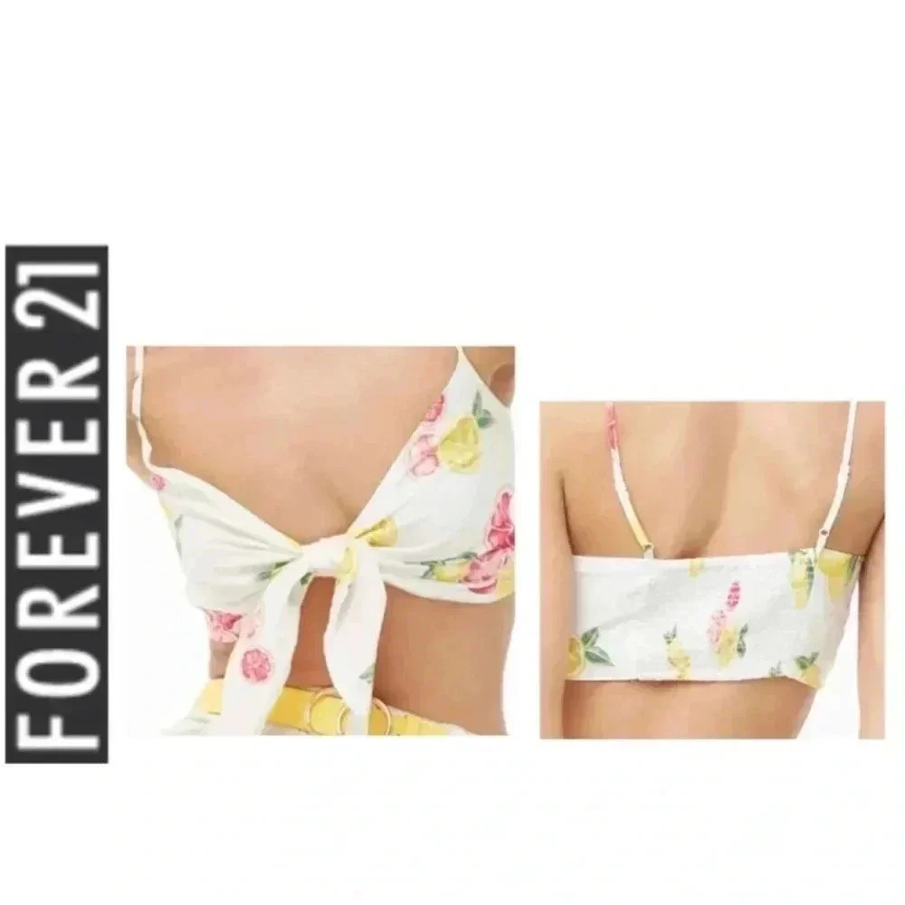 🆕Forever 21 Fruit Prints Woven Bralette Top L🆕